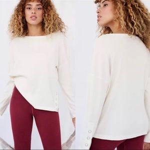 Anthropologie Ivory Chaser Lucasia Thermal Top S